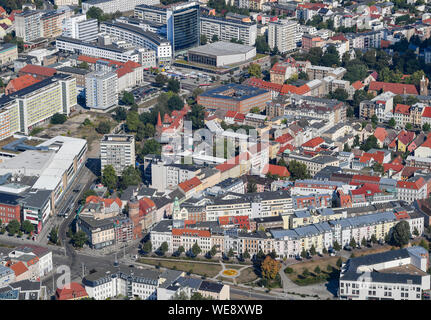 Cottbus, Germania. 23 Ago, 2019. Il centro della città di Brandeburgo (vista aerea da un aeroplano). Credito: Patrick Pleul/dpa-Zentralbild/ZB/dpa/Alamy Live News Foto Stock