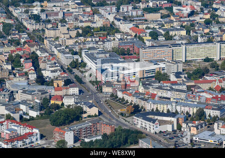 Cottbus, Germania. 23 Ago, 2019. Il centro della città di Brandeburgo (vista aerea da un aeroplano). Credito: Patrick Pleul/dpa-Zentralbild/ZB/dpa/Alamy Live News Foto Stock