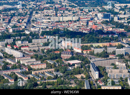 Cottbus, Germania. 23 Ago, 2019. Il centro della città di Brandeburgo (vista aerea da un aeroplano). Credito: Patrick Pleul/dpa-Zentralbild/ZB/dpa/Alamy Live News Foto Stock