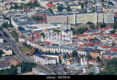 Cottbus, Germania. 23 Ago, 2019. Il centro della città di Brandeburgo (vista aerea da un aeroplano). Credito: Patrick Pleul/dpa-Zentralbild/ZB/dpa/Alamy Live News Foto Stock