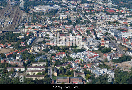 Cottbus, Germania. 23 Ago, 2019. Il centro della città di Brandeburgo (vista aerea da un aeroplano). Credito: Patrick Pleul/dpa-Zentralbild/ZB/dpa/Alamy Live News Foto Stock