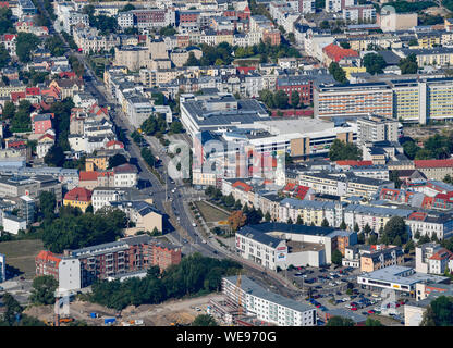 Cottbus, Germania. 23 Ago, 2019. Il centro della città di Brandeburgo (vista aerea da un aeroplano). Credito: Patrick Pleul/dpa-Zentralbild/ZB/dpa/Alamy Live News Foto Stock