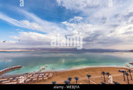 Servizi di spiaggia presso il Mar Morto, Israele Foto Stock