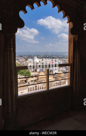 Udaipur,l'India,9,2007;Vista della città di Udaipur dal palazzo di città Foto Stock