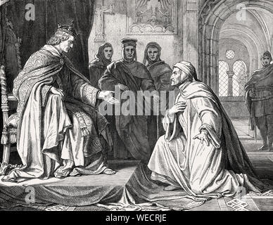 Dante Alighieri, poeta italiano e Enrico VII Imperatore del Sacro Romano Impero Foto Stock