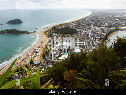 Monte Maunganui, Tauranga, Nuova Zelanda, Paesaggio Foto Stock