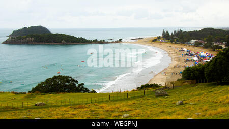 Monte Maunganui, Tauranga, Nuova Zelanda, Paesaggio Foto Stock