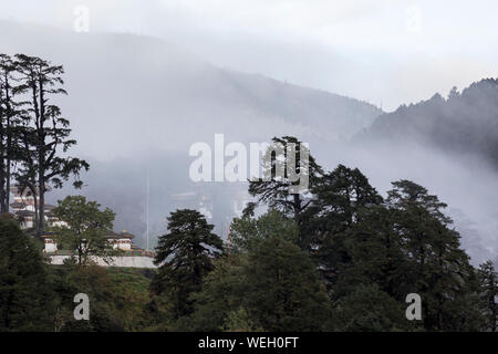 Le montagne in Bhutan visto da Dochu La Foto Stock