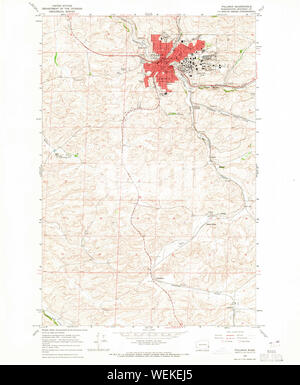 USGS TOPO Map Stato di Washington WA Pullman 243314 1964 24000 Restauro Foto Stock