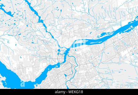 Ricco di vettore dettagliata mappa area di Gatineau, Quebec, Canada. Mappa modello per arredamento di casa. Illustrazione Vettoriale