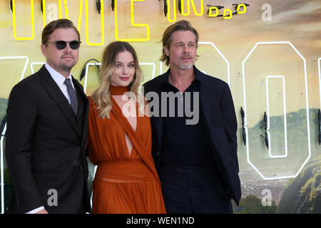 Il Regno Unito Premiere di " una volta... a Hollywood" tenutasi presso l' Odeon Luxe, Leicester Square - Arrivi con: Leonardo DiCaprio, Margot Robbie, Brad Pitt dove: Londra, Regno Unito quando: 30 lug 2019 Credit: Mario Mitsis/WENN.com Foto Stock