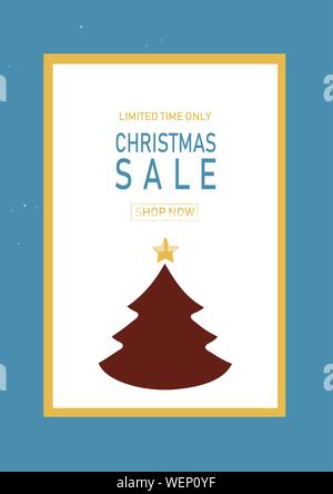 Vacanze di Natale in vendita su sfondo piatto. Solo per un periodo di tempo limitato. Modello per un banner, shopping, sconto. Illustrazione di vettore per il tuo design Illustrazione Vettoriale