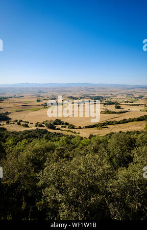 Pianura di Castilla visto dal Parco Naturale di Montes Obarenes, provincia di Burgos, Spagna Foto Stock