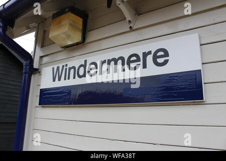 Windermere stazione ferroviaria, Lake District Foto Stock