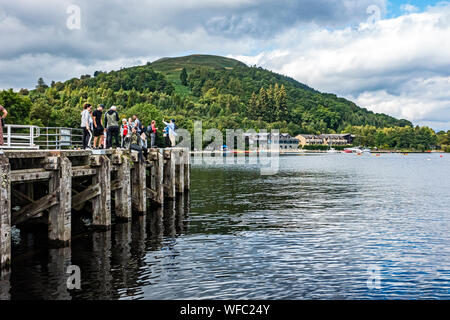 Il molo Luss Loch Lomond Argyll & Bute Scozia UK Foto Stock