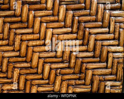 Textured design a spina di pesce di bamboo Foto Stock