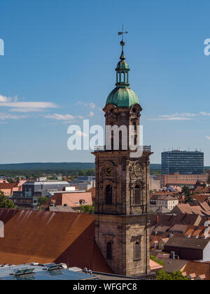 Vista aerea del Neustaedter Chiesa di Erlangen in Germania Foto Stock