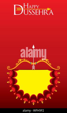 Vijayadashami o Dussehra è un importante festival indù celebrata alla fine del festival di Navratri vettore Illustrazione Vettoriale