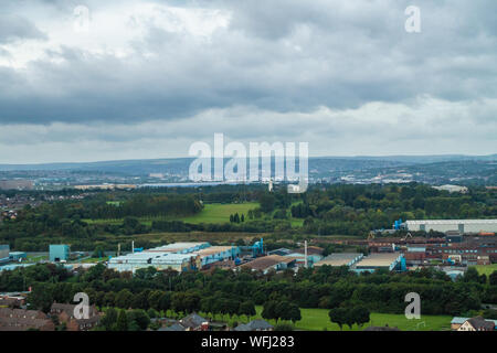 Vista in direzione di Sheffield da Rotherham Foto Stock