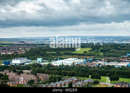 Vista in direzione di Sheffield da Rotherham Foto Stock