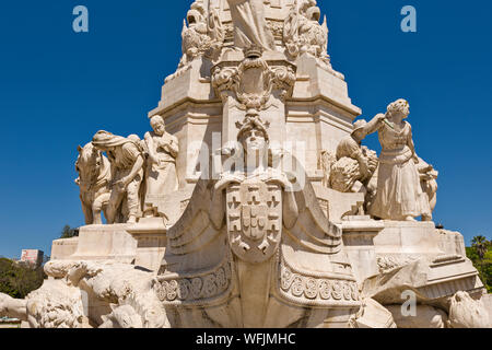 Marques de Pombal la statua a Lisbona. Lisbona portogallo Foto Stock