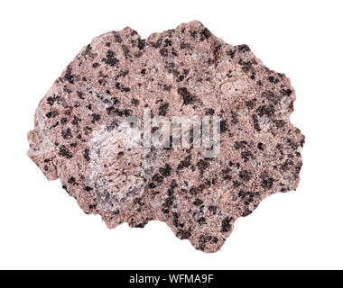 Granito Rapakivi su uno sfondo bianco. Chiudi immagine in alto Foto Stock