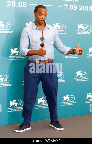 Venezia, Italien. Il 30 agosto, 2019. Anthony Mackie al photocall a 'Seberg' presso la Biennale di Venezia 2019/76th Venice International Film Festival presso il Palazzo del Casinò. Venezia, 30.08.2019 | Utilizzo di credito in tutto il mondo: dpa/Alamy Live News Foto Stock