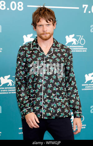 Venezia, Italien. Il 30 agosto, 2019. Jack O'Connell al Photocall a 'Seberg' presso la Biennale di Venezia 2019/76th Venice International Film Festival presso il Palazzo del Casinò. Venezia, 30.08.2019 | Utilizzo di credito in tutto il mondo: dpa/Alamy Live News Foto Stock