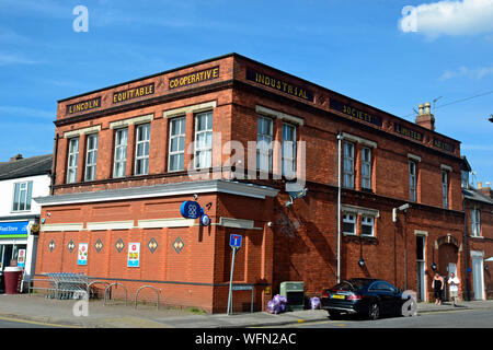 Lincoln equa co-operativa la società industriale limitato. Annuncio 1901. Il vecchio Co-op edificio in Lincoln, Lincolnshire, Regno Unito. Foto Stock