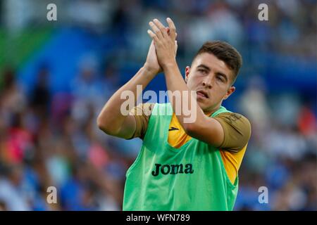 Spagna, 31 agosto 2019. Madrid, Spagna. 31 Agosto, 2019. PORTILLO DURANTE IL MACTH GETAFE CF VERSUS DEPORTIVO ALAVES ad Alfonso Perez Coliseum. Sabato, 31 agosto 2019. Credito: CORDON PREMERE/Alamy Live News Foto Stock