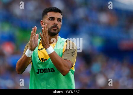 Spagna, 31 agosto 2019. Madrid, Spagna. 31 Agosto, 2019. Angelo durante il MACTH GETAFE CF VERSUS DEPORTIVO ALAVES ad Alfonso Perez Coliseum. Sabato, 31 agosto 2019. Credito: CORDON PREMERE/Alamy Live News Foto Stock