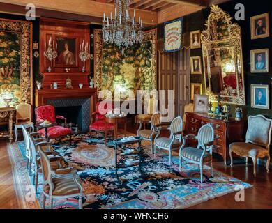 Francia, Aveyron, Camjac, Chateau du Bosc, ex fortezza feudale del XII secolo, casa di famiglia di Henri de Toulouse-Lautrec Foto Stock