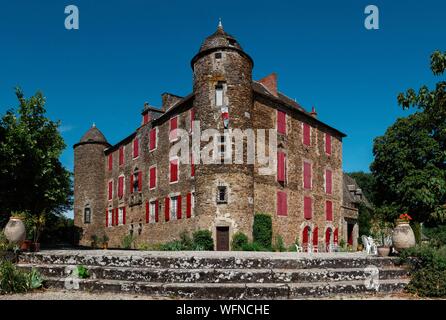 Francia, Aveyron, Camjac, Chateau du Bosc, ex fortezza feudale del XII secolo, casa di famiglia di Henri de Toulouse-Lautrec Foto Stock