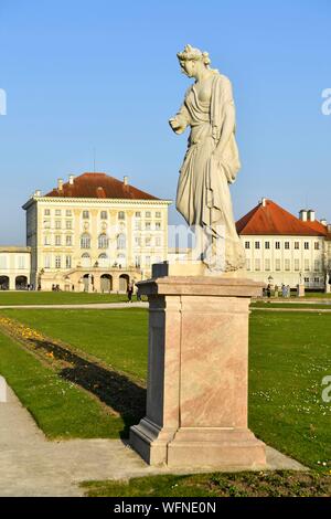 In Germania, in Baviera, Monaco di Baviera, il castello di Nymphenburg di stile barocco, l'ex residenza dei principi-elettori e re di Baviera Foto Stock