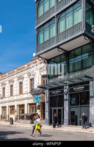 La Georgia, Tbilisi, Chugureti district, Davit Aghmashenebeli Avenue Foto Stock