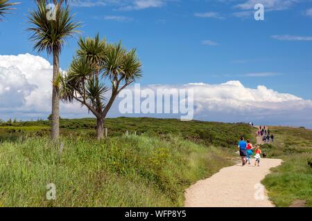 Irlanda, Fingal County, a nord di Dublino, sobborghi di Howth, cliff sentieri escursionisti in famiglia Foto Stock