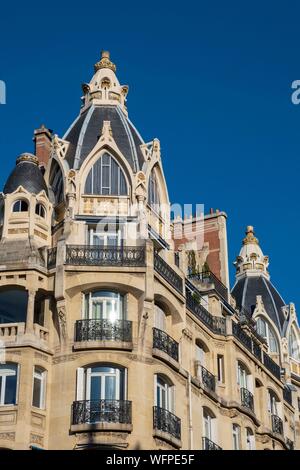 Francia, Parigi, 132, rue de Courcelles, edificio Art Nouveau Foto Stock