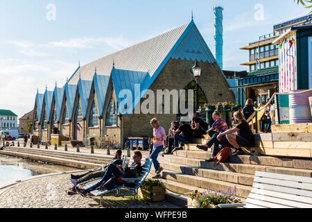 La Svezia, Vastra Gotaland, Goteborg (Göteborg), caffè nei pressi della chiesa di pesce Feskekorka Foto Stock