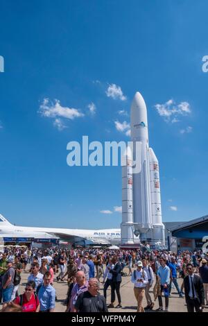 Francia, Seine Saint Denis, a Le Bourget, Parc des Expositions Paris Le Bourget International Air Show e lo spazio 2019, razzo Ariane Foto Stock