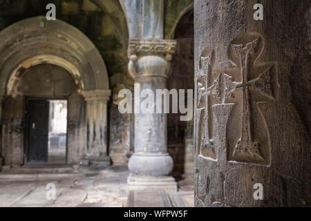 Armenia, regione di Lorri, Debed valley, frazioni di Alaverdi, Sanahin monastero fondato tra il X e il XIII secolo, un sito Patrimonio Mondiale dell'UNESCO Foto Stock