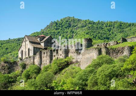 Armenia, regione di Lorri, monastero di Akhtala, 10esimo secolo il monastero fortificato Foto Stock