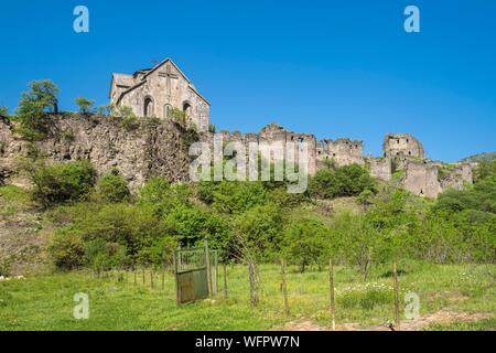 Armenia, regione di Lorri, monastero di Akhtala, 10esimo secolo il monastero fortificato Foto Stock