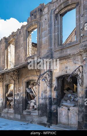 Armenia, regione Shirak, Gyumri, storico quartiere o Kumayri, case distrutte dal terremoto del 1988 Foto Stock