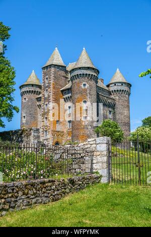 Francia, Aveyron, Montpeyroux, Bousquet castello vicino Laguiole Foto Stock