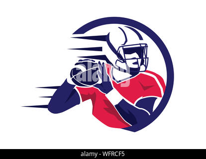 Vector giocatore di football americano illustrazione Foto Stock