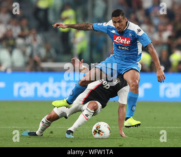 Torino, Italia. 31 Agosto, 2019. Serie A CALCIO, Juventus Football Club contro la Societ&#xe0; Sportiva Calcio Napoli; Allan di Napoli - uso editoriale, solo uso editoriale. Credit: Azione Plus immagini di sport/Alamy Live News Foto Stock