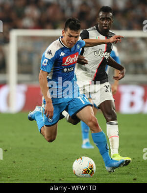 Torino, Italia. 31 Agosto, 2019. Serie A CALCIO, Juventus Football Club contro la Societ&#xe0; Sportiva Calcio Napoli; Hirving Lozano di Napoli - uso editoriale, solo uso editoriale. Credit: Azione Plus immagini di sport/Alamy Live News Foto Stock