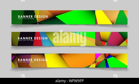 Abstract vettore rettangolare banner con geometrica coloratissimi sfondi sfumati Illustrazione Vettoriale