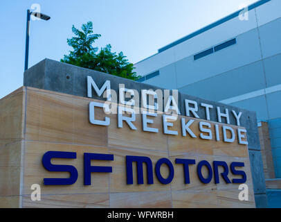 Motori SF firmare presso la sede centrale della società nella Silicon Valley, high-tech mozzo del San Francisco Bay Area Foto Stock