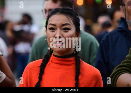 Londra, Regno Unito. 31 Agosto, 2019. Centinaia di frequentare il dispositivo EFG London Jazz Festival SummerStage presso la London Royal Albert Dock, 0n 31 agosto 2019, Londra, Regno Unito. Credito: Picture Capital/Alamy Live News Foto Stock